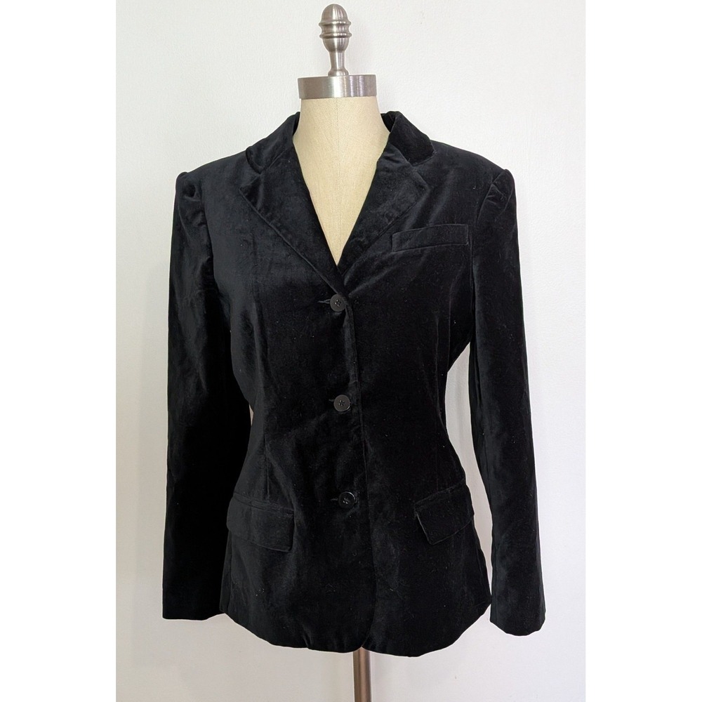 VTG Jacklyn Smith Single Breasted Velvet Blazer Tapered Waist Classic Preppy 10